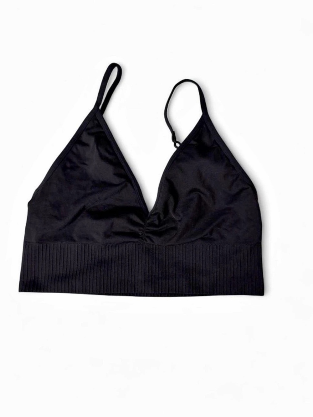 Superchill Ribbed Bralette in Black Size Medium Like New